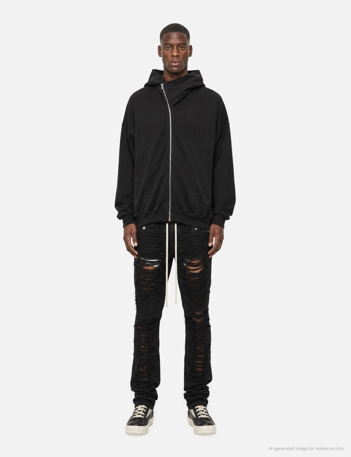 Rick Owens Drkshdw Fog Cut Shredded Denim Jeans