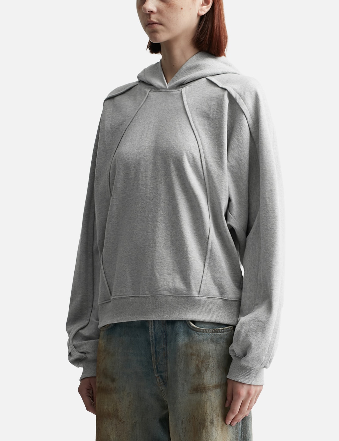 Pin-Tuck Paneled Hoodie view 14