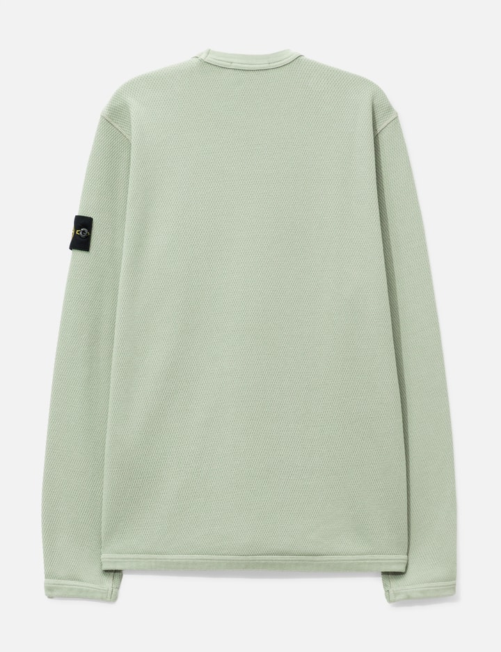 Stone Island Mesh Stitch Organic Cotton Fleece Crewneck Sweatshirt