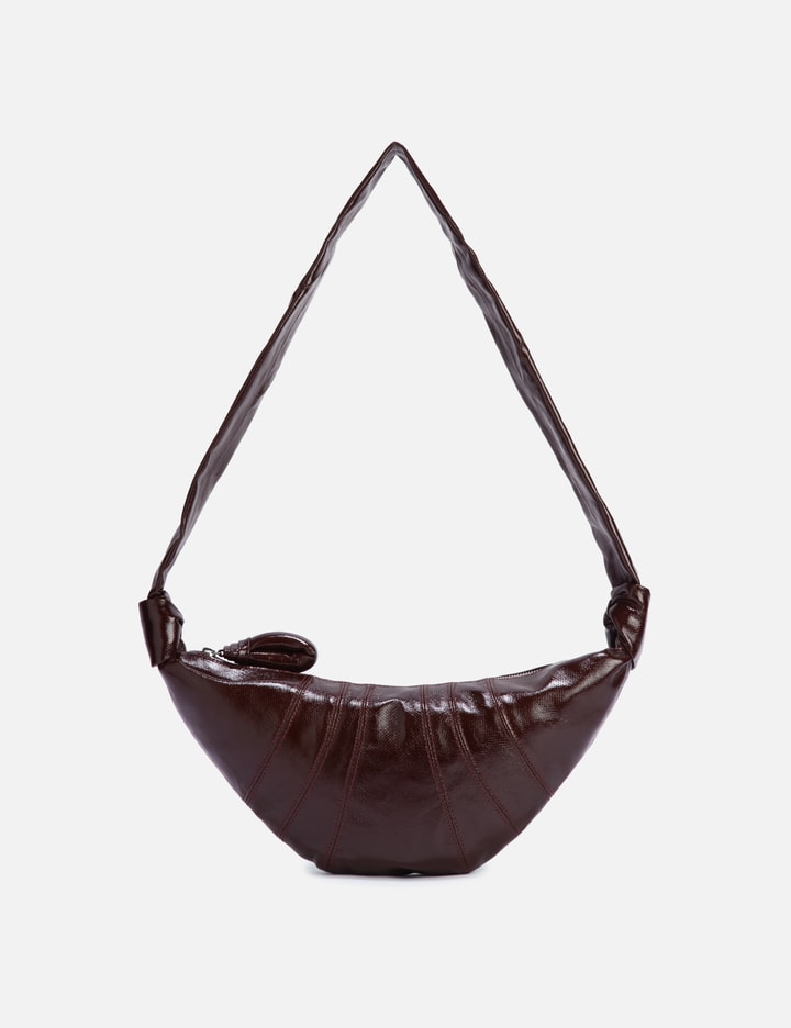 Lemaire Small Croissant Bag In Brown Coated Cotton Women In Brown