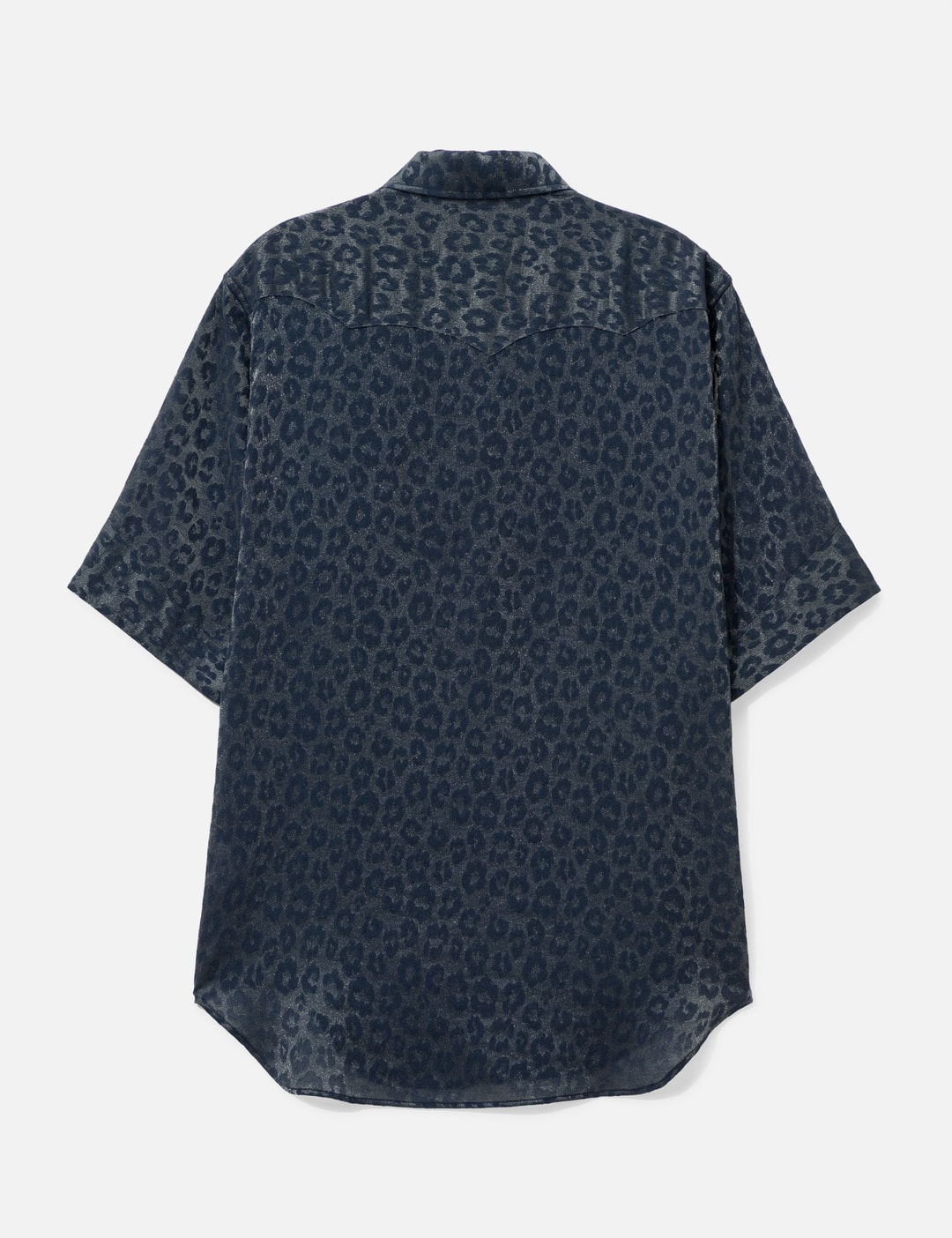 Short Sleeves Western Shirt - Rayon Leopard Jacquard view 9