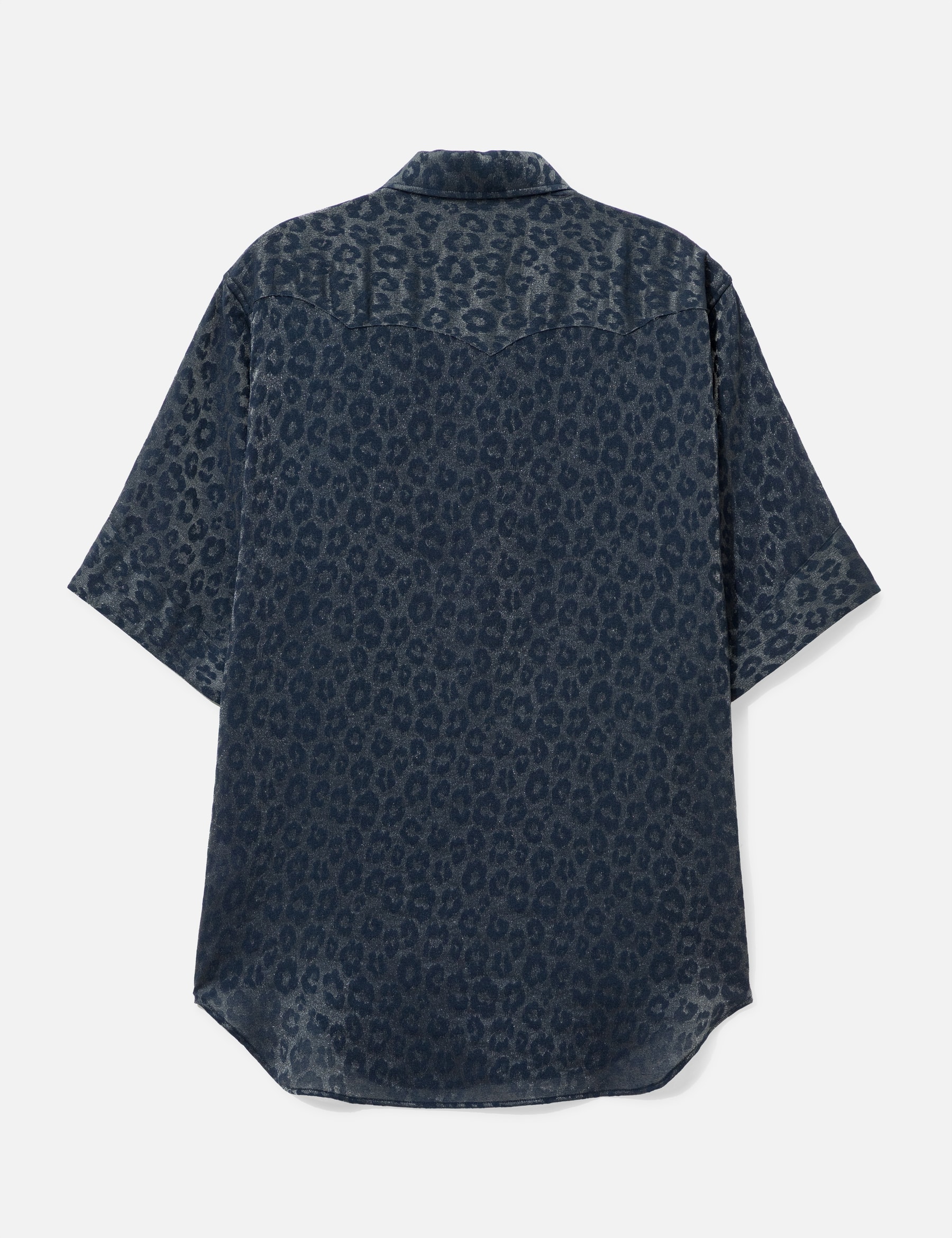 Short Sleeves Western Shirt - Rayon Leopard Jacquard view 17