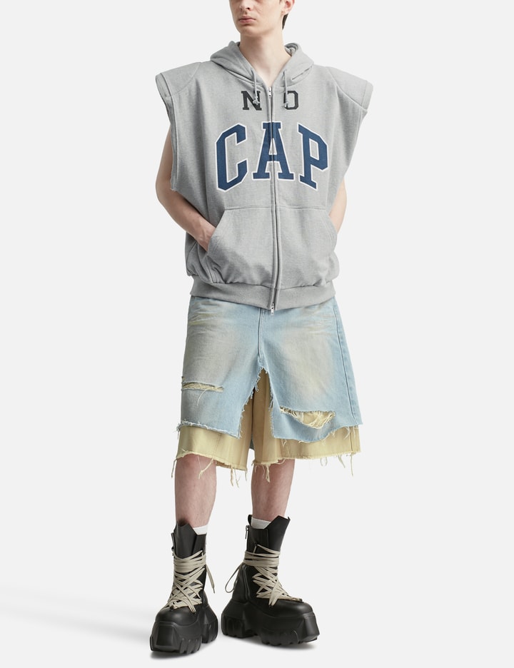 Layered Skirt Denim Carpenter Shorts Placeholder Image