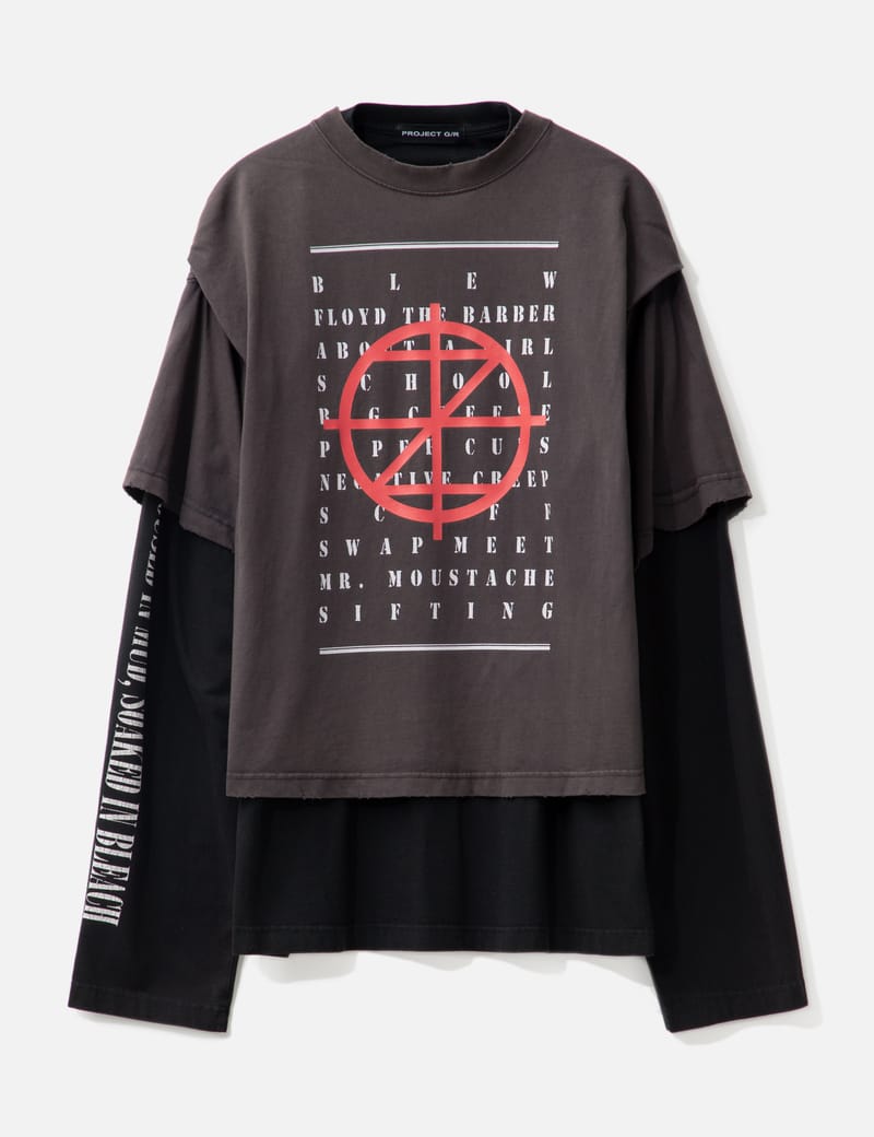ネット販売好調 project grダメージ加工 長袖Tシャツ I MISS ORGY IMO 