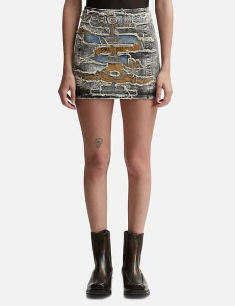 Y/PROJECT Paris Best Patch Denim Mini Skirt