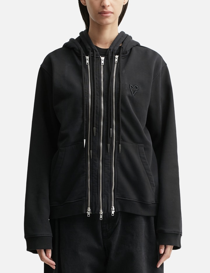 Vain Three Zip Hoodie In Animal Print