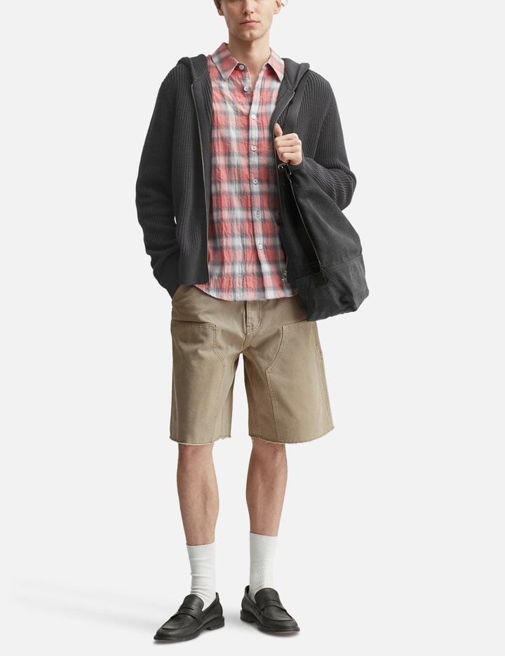 COOR Seersucker Ombre Checkered Shirt