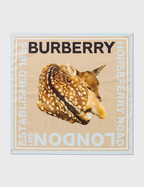Burberry Deer Graphic Cotton Scarf