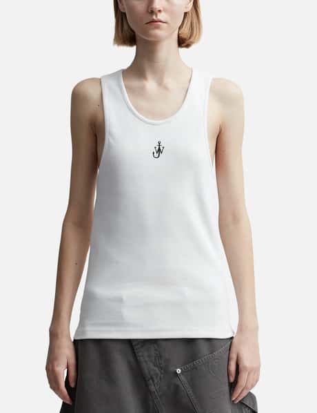 JW Anderson TANK TOP WITH ANCHOR LOGO EMBROIDERY