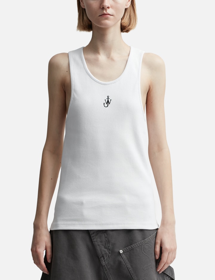 JW Anderson: Black Embroidered Tank Top