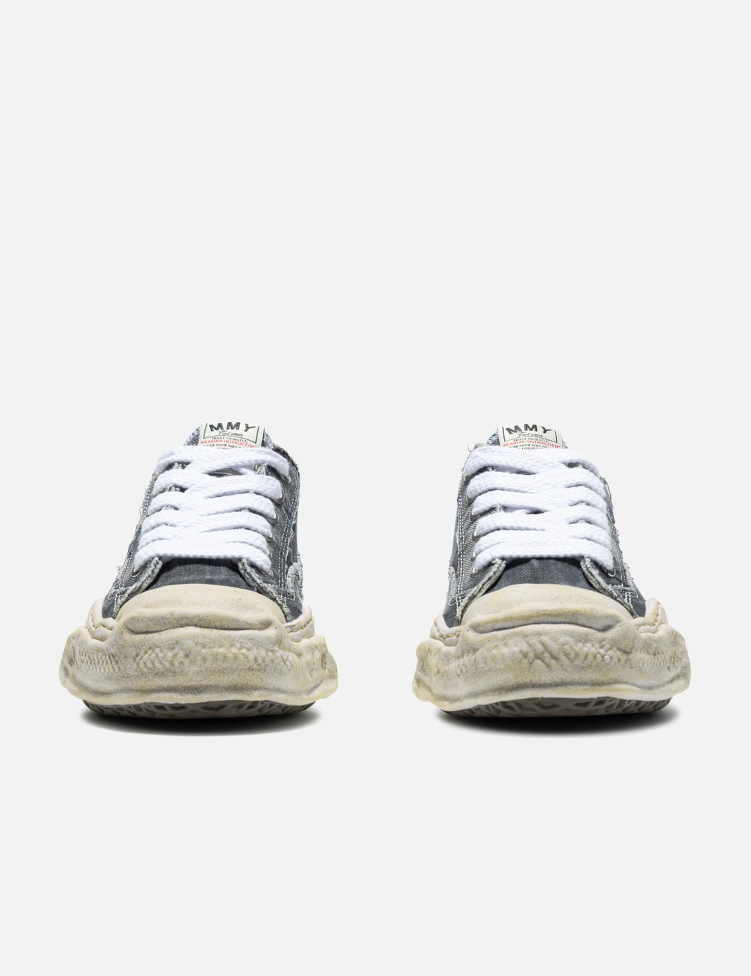 “HANK” OG Sole Bleach-Wash Denim Canvas Low-Top Sneaker view 8