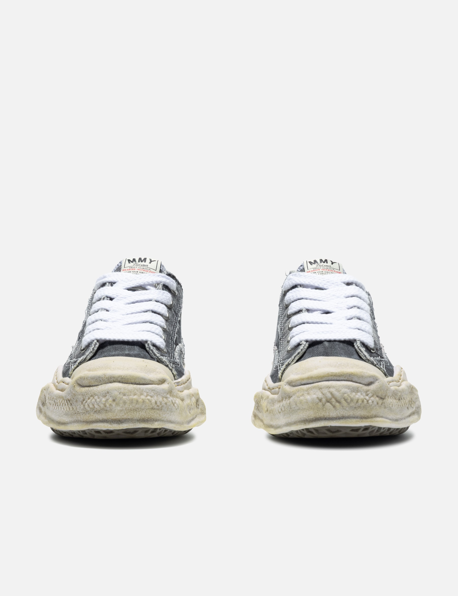 “HANK” OG Sole Bleach-Wash Denim Canvas Low-Top Sneaker view 14