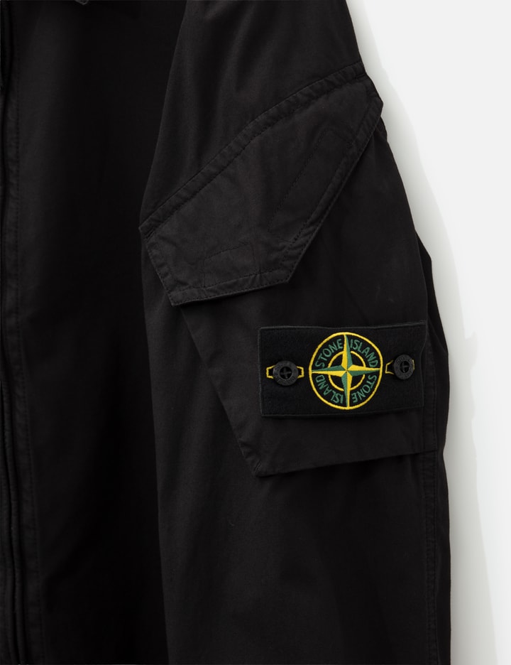 Stone Island Canvas Weave Arm Pocket Zip-Up Shirt