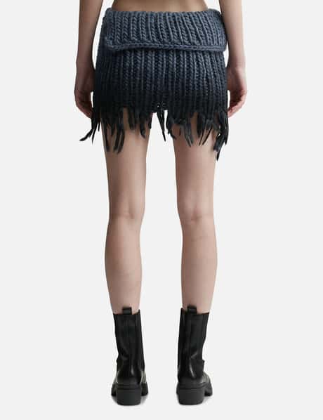 Coated Bulky Knitted Mini Skirt view 9