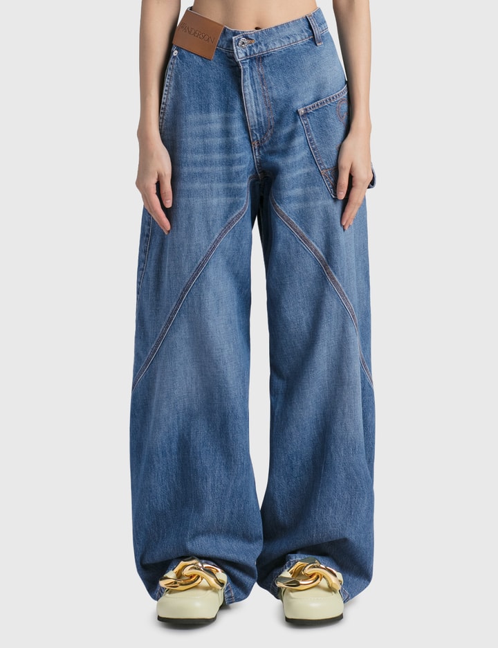 Jw Anderson Twisted Workwear Denim Jeans In Blue