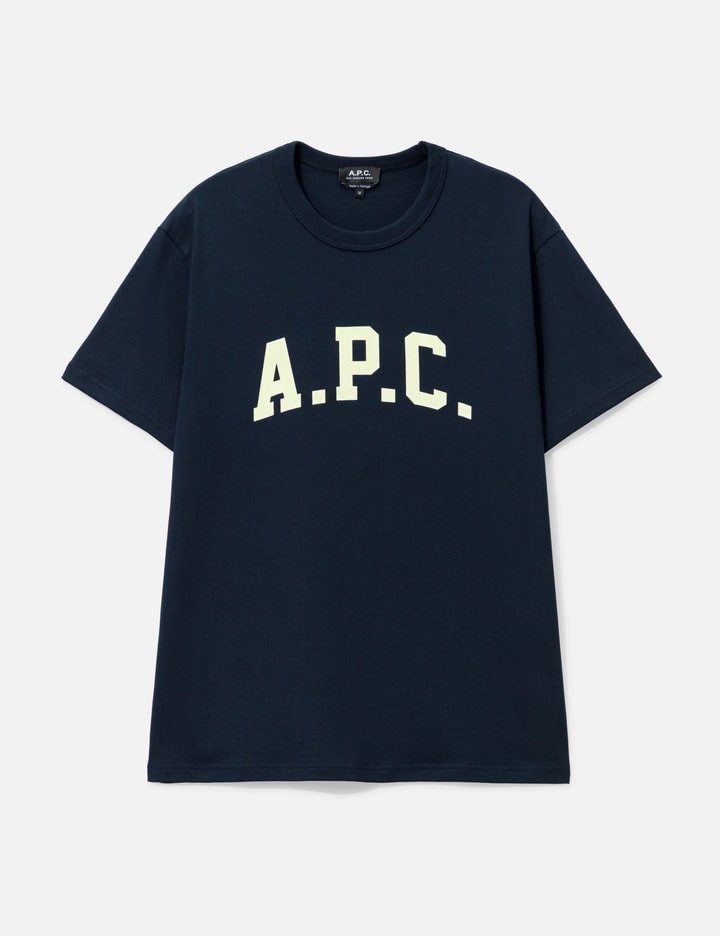 Apc Logo Cotton T-shirt In Blue