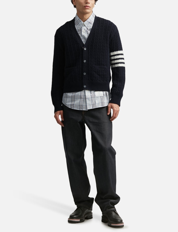 Thom Browne Relaxed Cable Stitch 4-Bar Cardigan