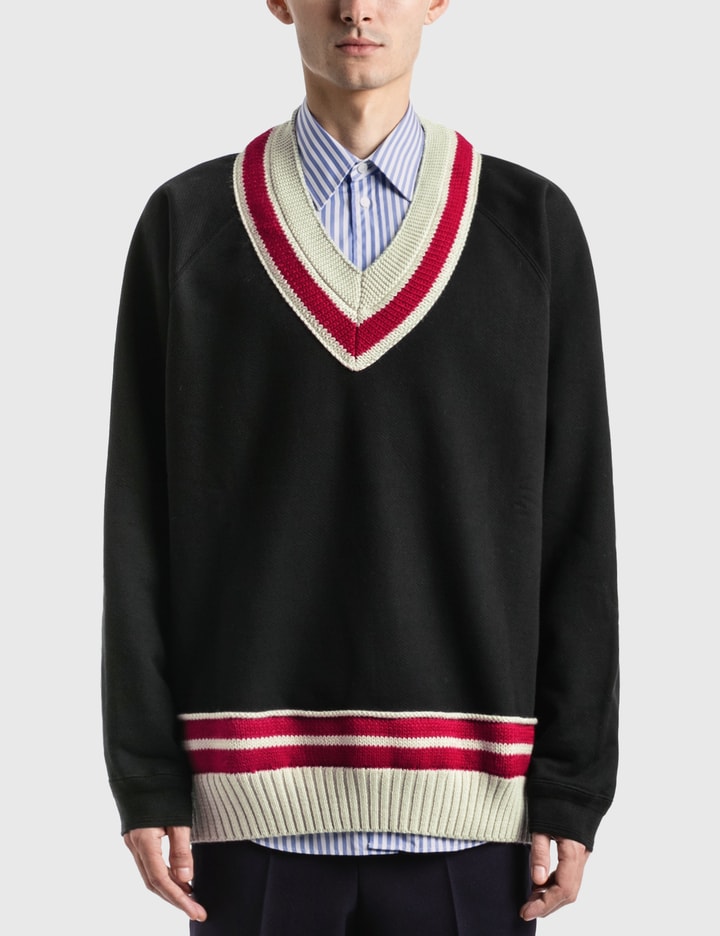 Oversized Knit Trim Sweatshirt Placeholder Image
