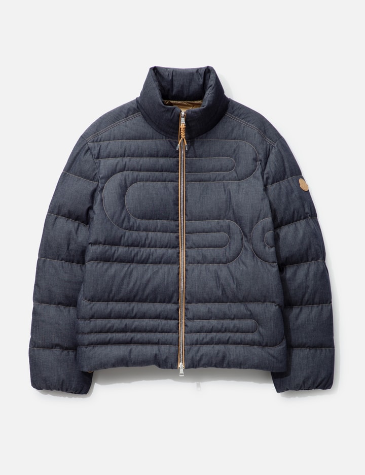 Xiaohai Snake-Quilted Denim Short Down Jacket Placeholder Image