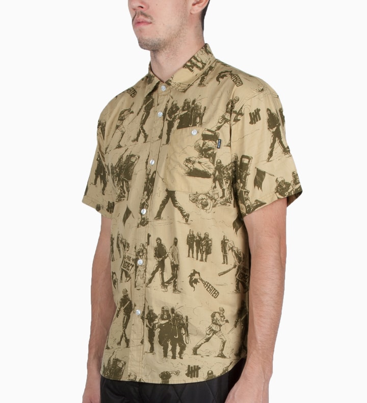 Undefeated Khaki Riot Button Up Shirt