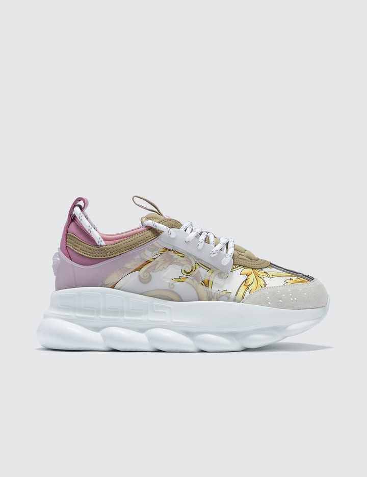 Gold Hibiscus Printed Chain Reaction Sneakers Placeholder Image