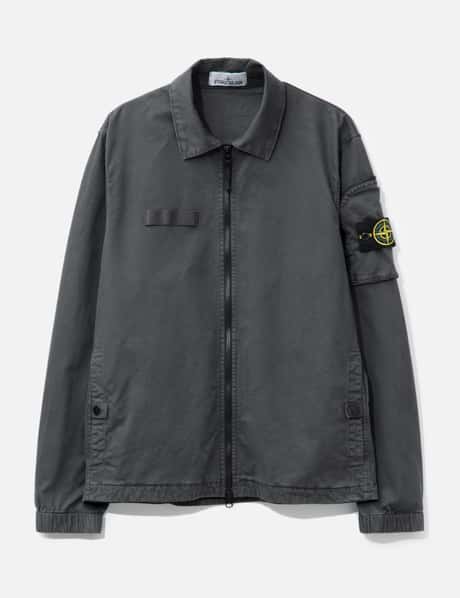 Stone Island 1200003 Organic Stretch Broken Twill Cotton 'Old' Effect Overshirt