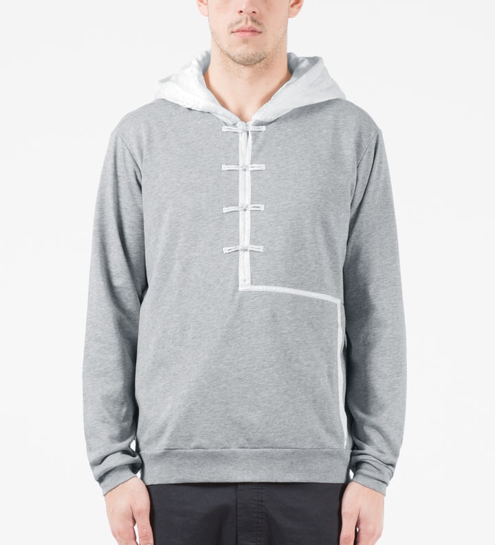 Grey Chinese Silk Hoodie Shirt Placeholder Image