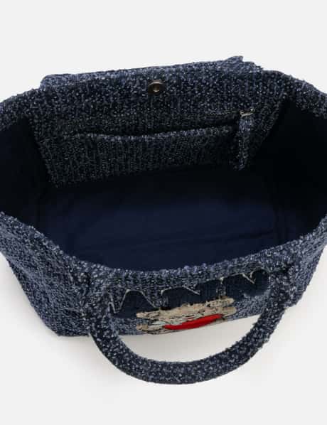 Small Trapeze Shopper Bear Tweed Denim view 15