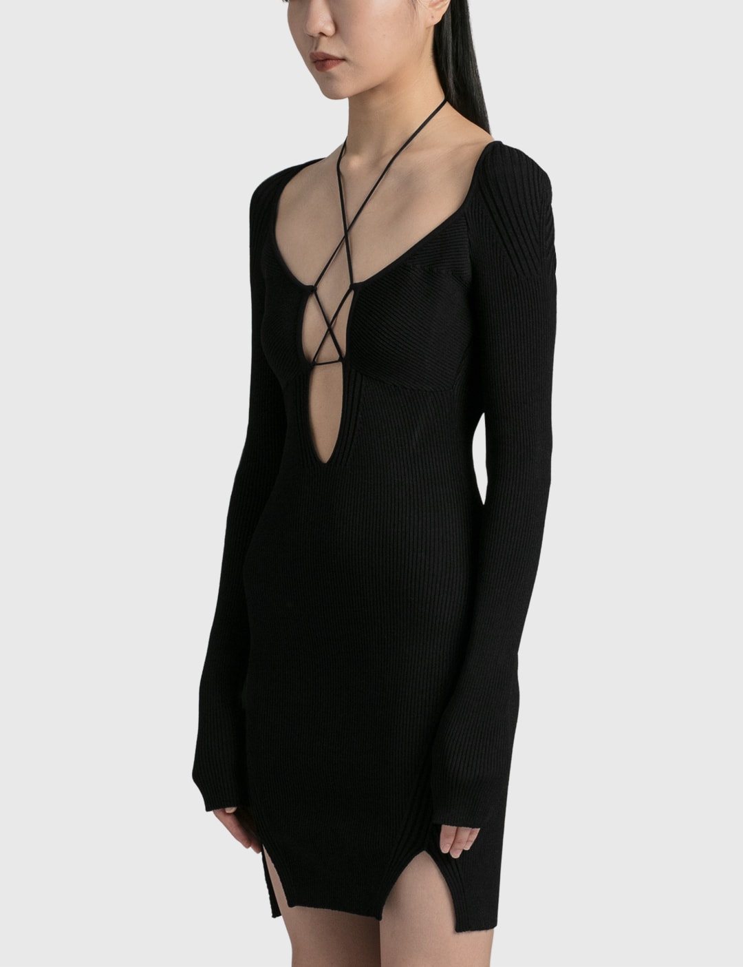 Long Sleeve Ribbed Dress view 8