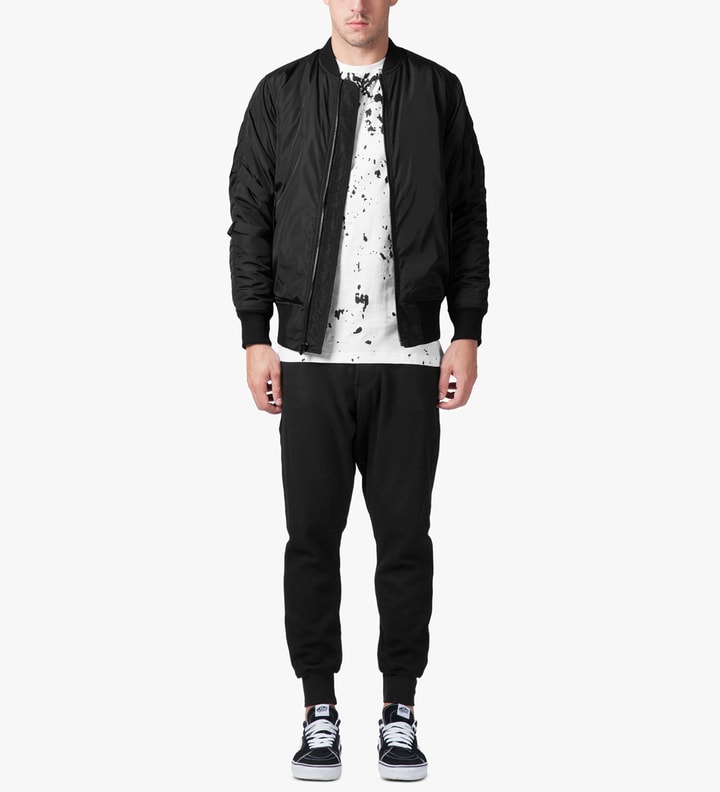 Black Strapped Bomber Jacket Placeholder Image