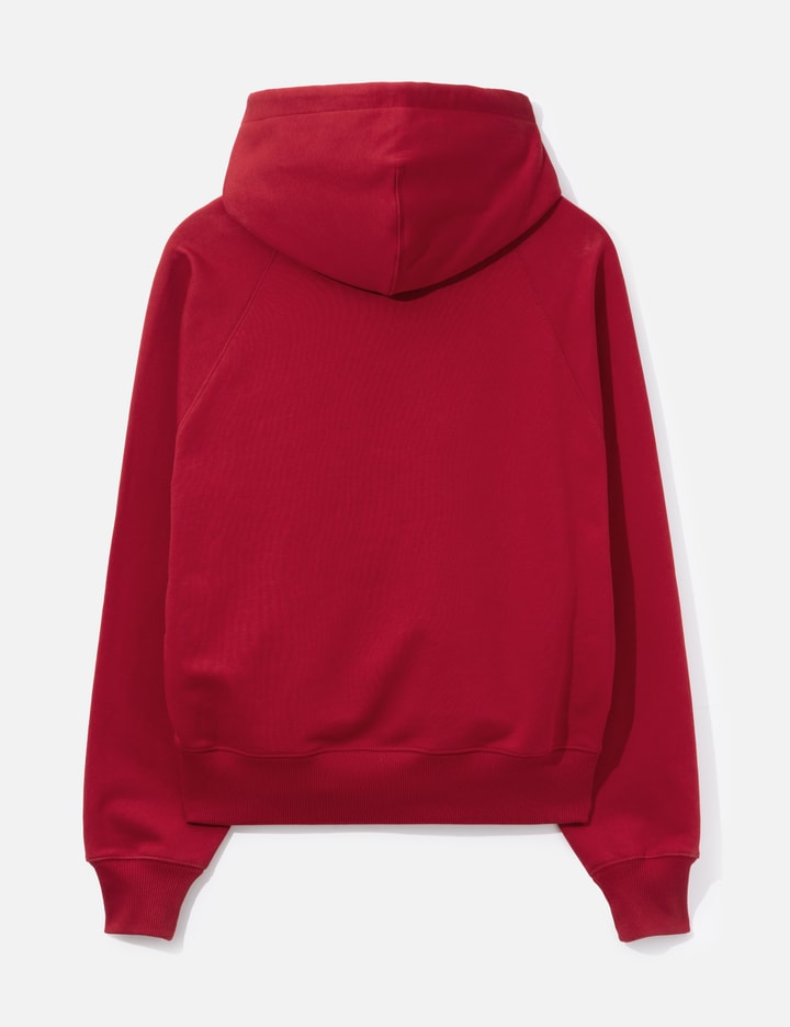 Ami Red Cotton Hoodie With Ami Paris Embroidery