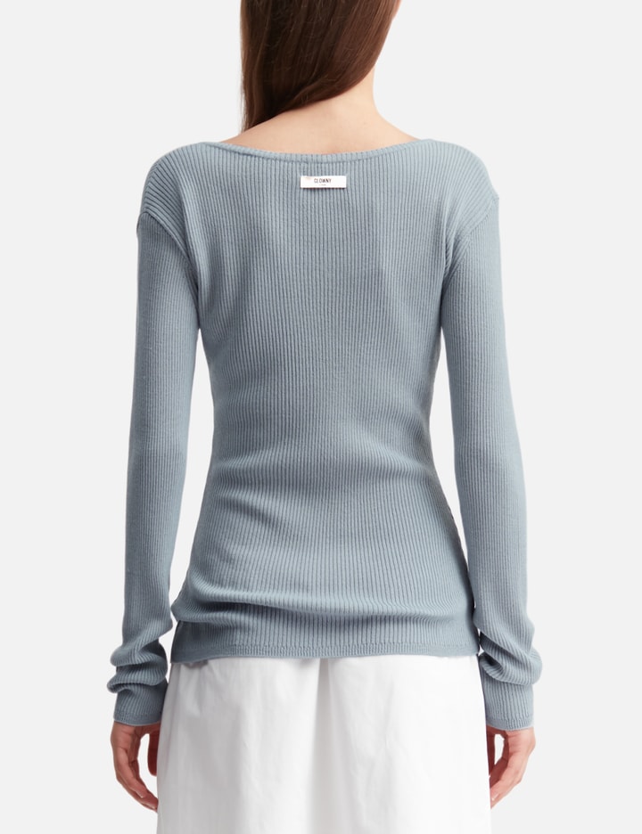 G Classic Rib V-Neck Knit view 4