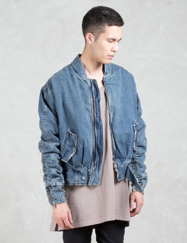 Stone Wash Denim Bomber Jacket Placeholder Image