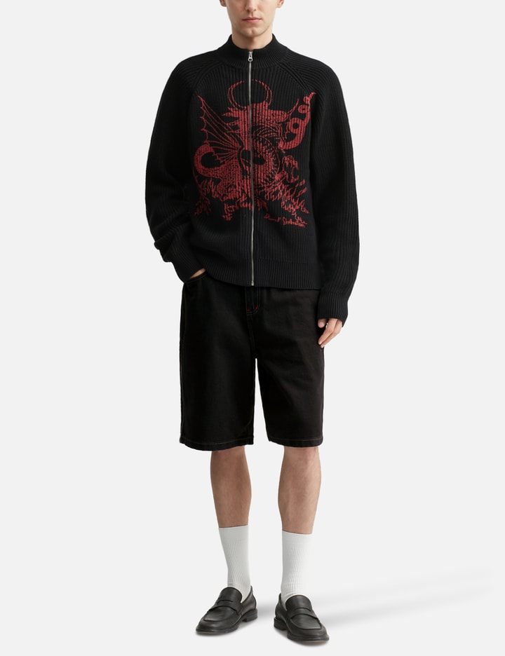 Butter Goods Butter Goods X Daniel Johnston Dragon Knit Zip-Thru Sweater