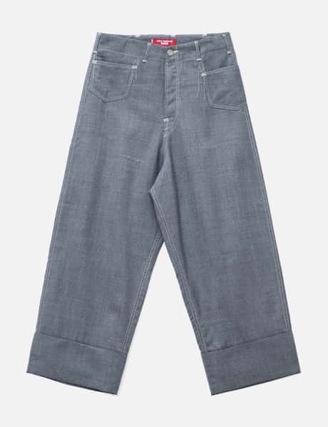 X Levi's Wool Pinstriped Wide Cropped Pants view 6