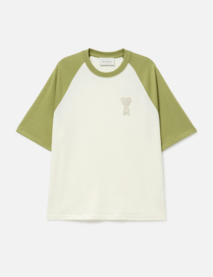 Ami Ami De Coeur Two Tone Thick Cotton Jersey T-Shirt