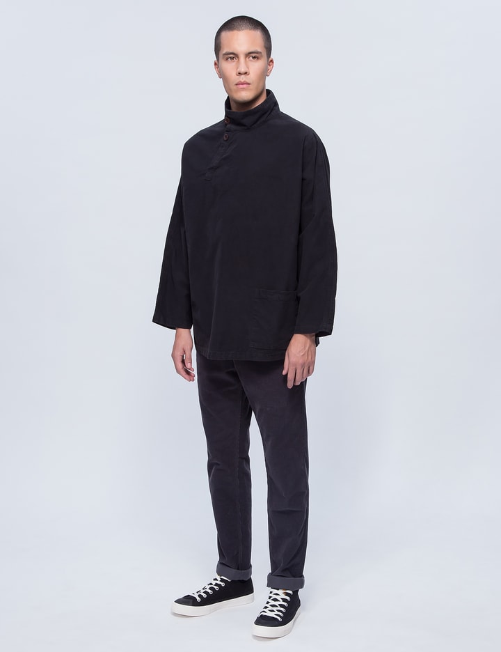 Black Mud Dye Moleskin H/neck Pull Shirt Placeholder Image