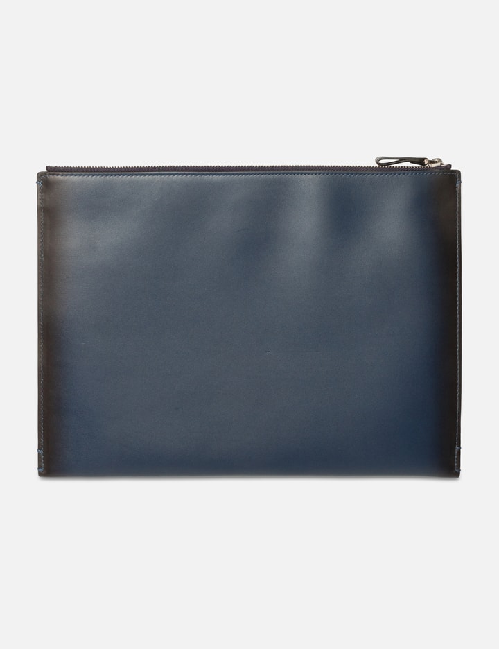 Shop Montblanc Mont Blanc Leather Clutch In Blue