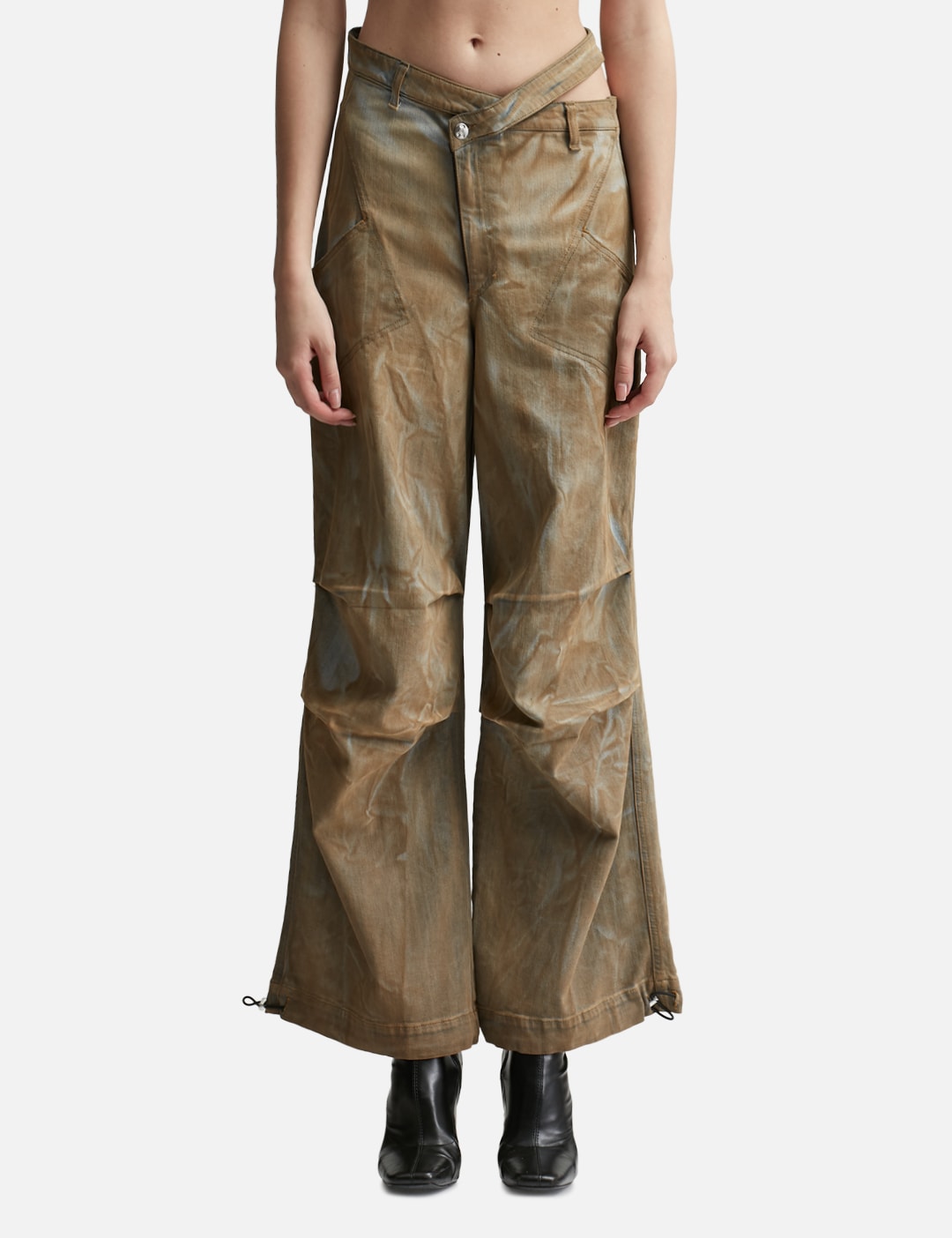 WASHED DENIM CARGO PANTS view 13