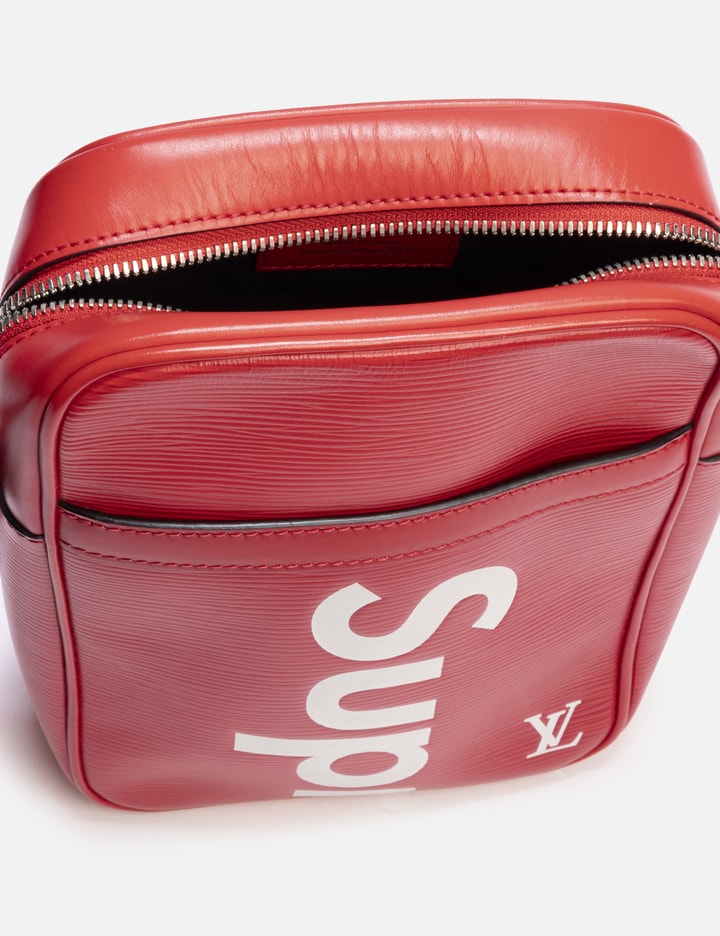 Pre-owned Louis Vuitton Supreme Danube Epi Pm In Red