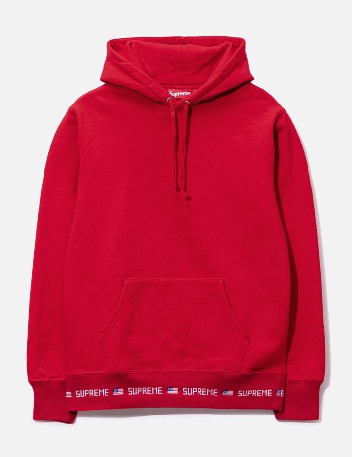 Supreme Trimmed Logo Hoodie In Red
