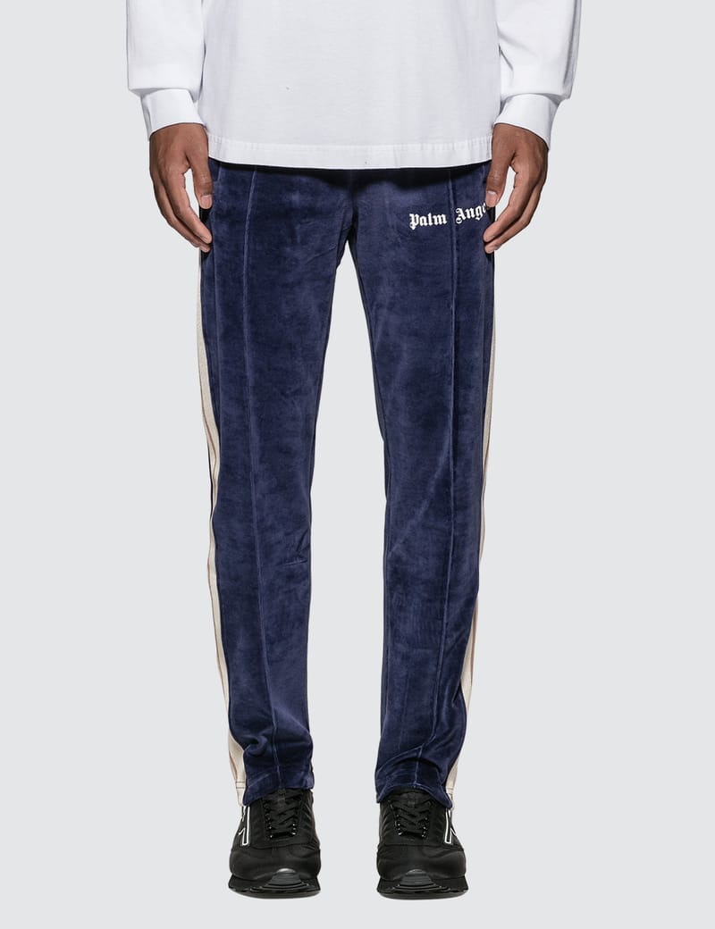 palm angels blue chenille track pants