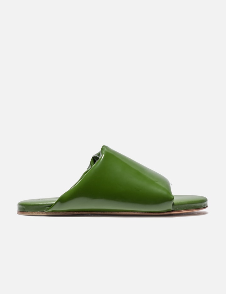 Bottega Veneta Cushion Leather Sandals In Green