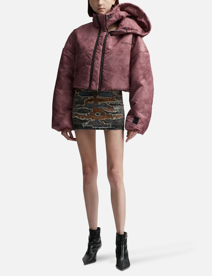 더블 카라 크롭 푸퍼 재킷 Placeholder Image