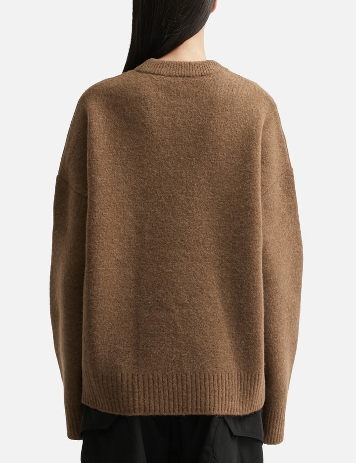 Ami Alexandre Mattiussi Brown Alpaca Ami De Coeur Crewneck Sweater Brown In Brown