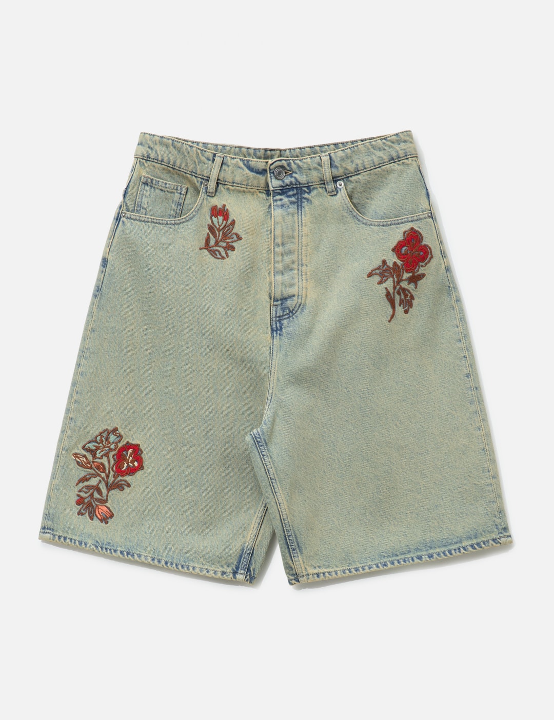 Short Jean Dusty Brodé Fleurs