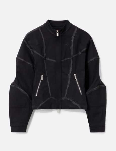 GOLDIE Padded Zipped Denim Jacket