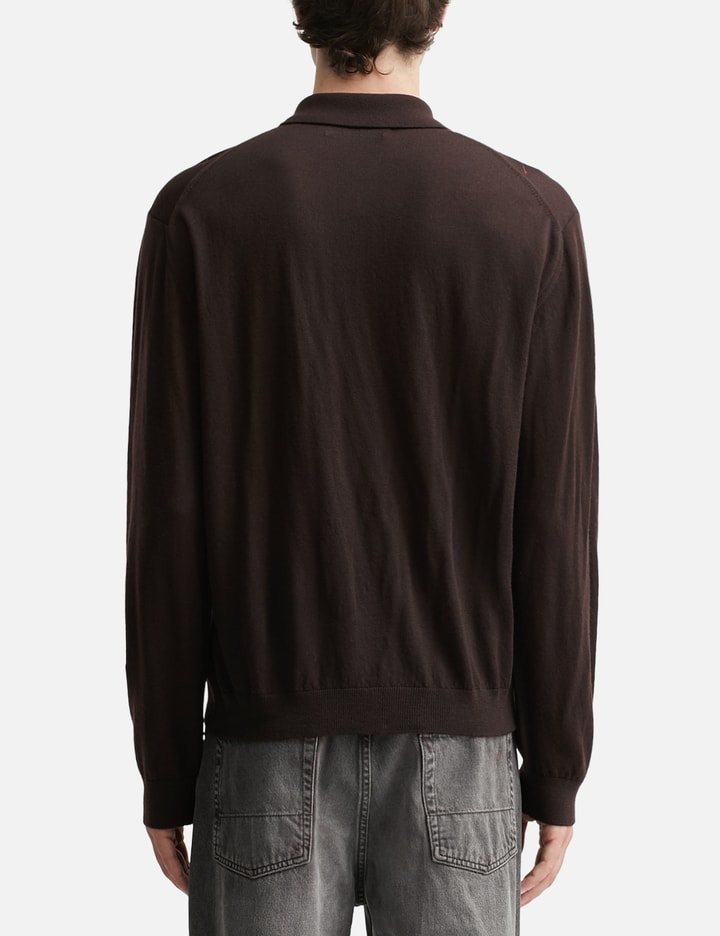 Our Legacy Mens Pub Argyle Evening Diamond-stitch Wool Polo Shirt In Brown