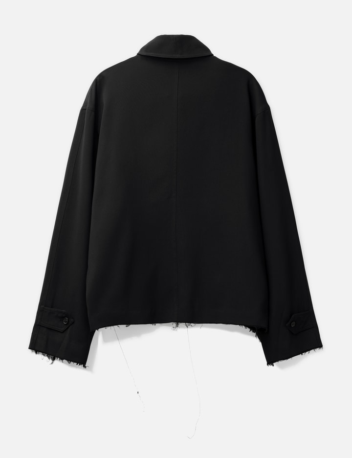Black Dissolved Cut Out Balmacaan Coat Placeholder Image