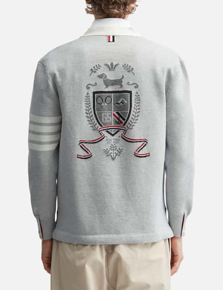 Crest Intarsia Jacquard 4-Bar Rugby Fit Cardigan view 12